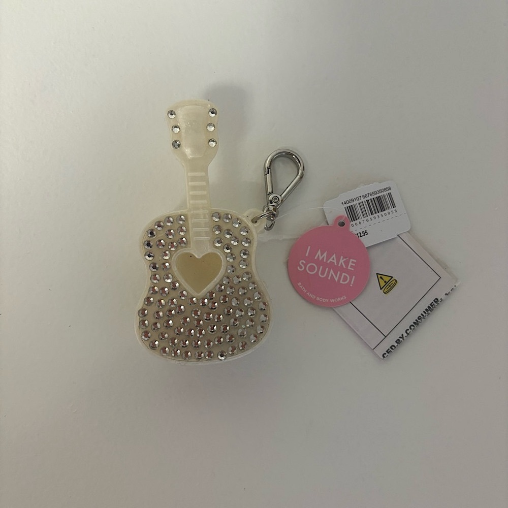 NWT Bath and Body Works Rhinestone Guitar Hand Sanitizer Holder